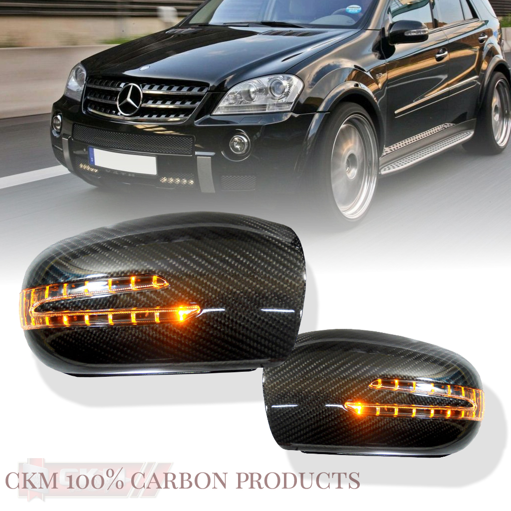 Mirrorcovers with turn signals "FACELIFT LOOK".Carbon 