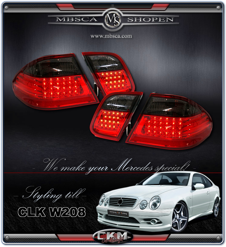 Clearglas taillights with LEDs 2 pcs Red/Smoke