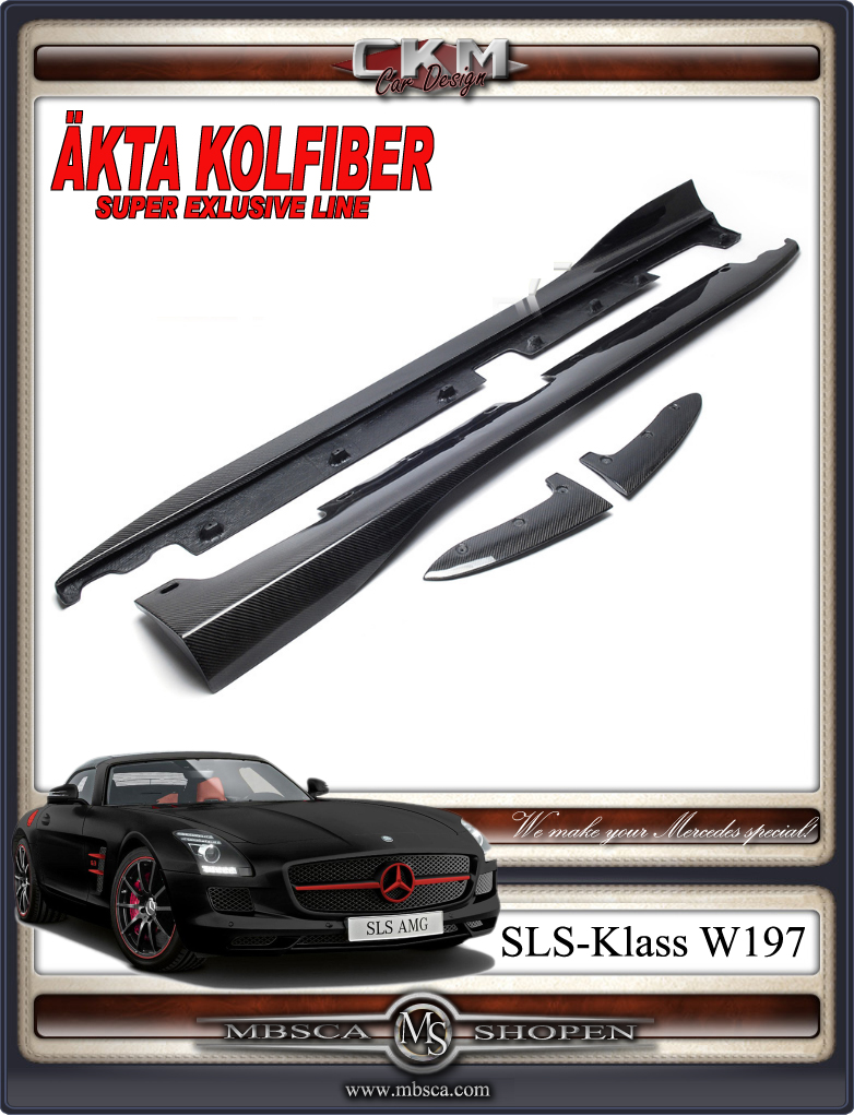 1. SLS Carbon  Sideskirt extensions 2pcs