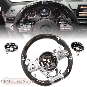 1. Steering sport FACELIFT 2018 style Leather/ Carbon/Piano SUPER SPORT LED Display PLUG N PLAY