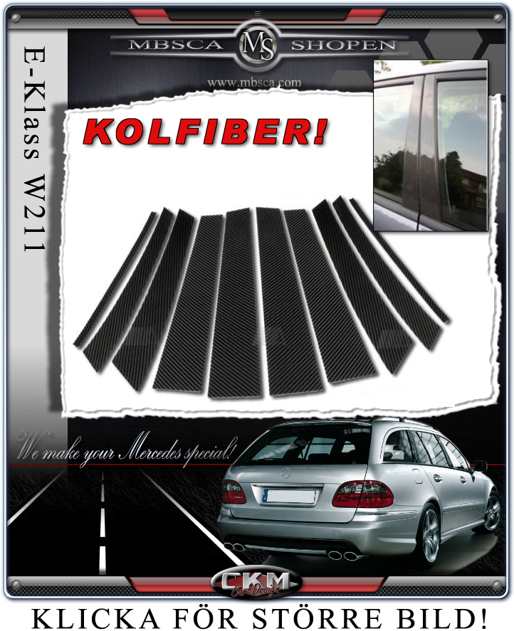 Kolfiber lister stolpar Wagon 10pcs