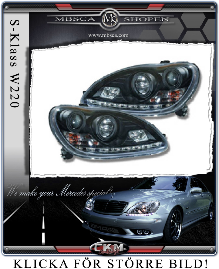 Clear glas facelift XENON frontlights DEVIL EYES Black 2pcs - 3
