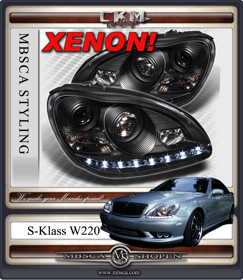 Clear glas facelift XENON frontlights DEVIL EYES Black 2pcs