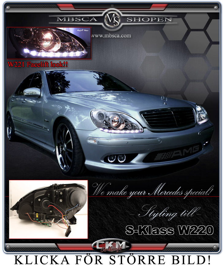 Clear glas facelift XENON frontlights DEVIL EYES Black 2pcs - 4