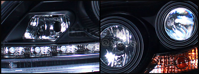 Clear glas facelift XENON frontlights DEVIL EYES Black 2pcs - 5