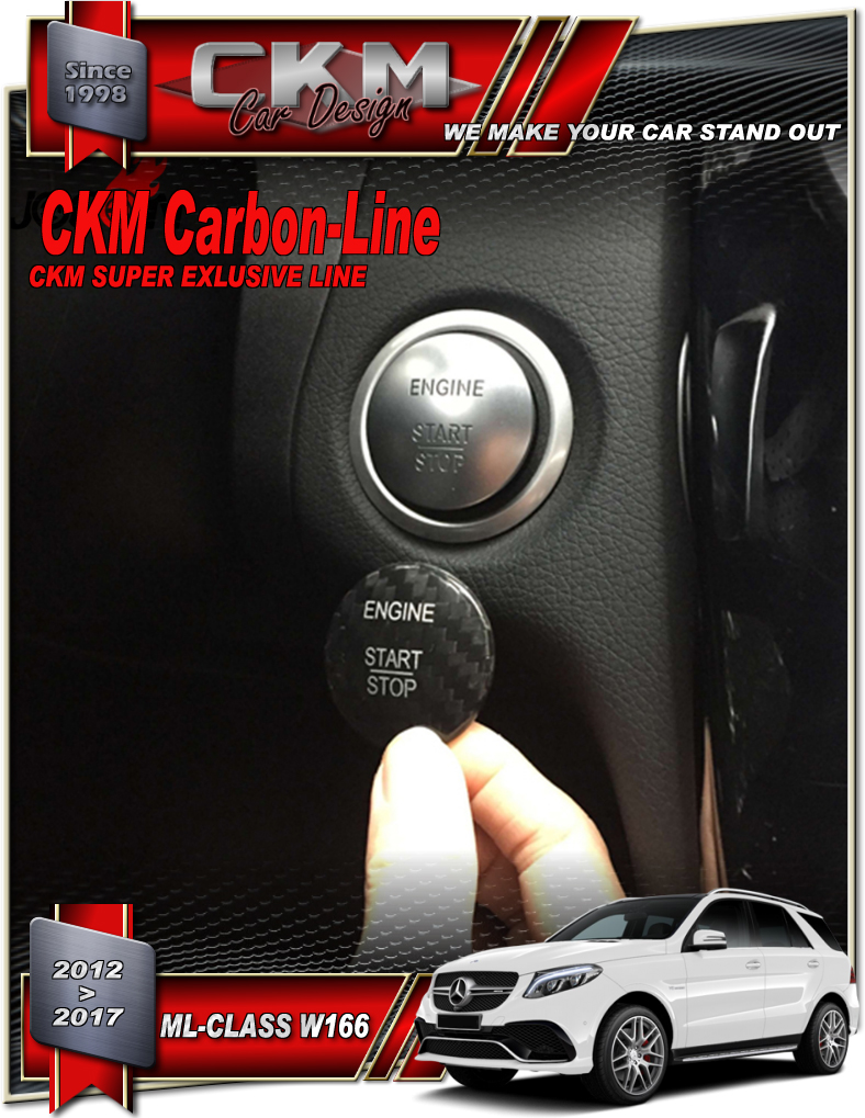 1. Carbon Red cover for start button keyless Go - 3