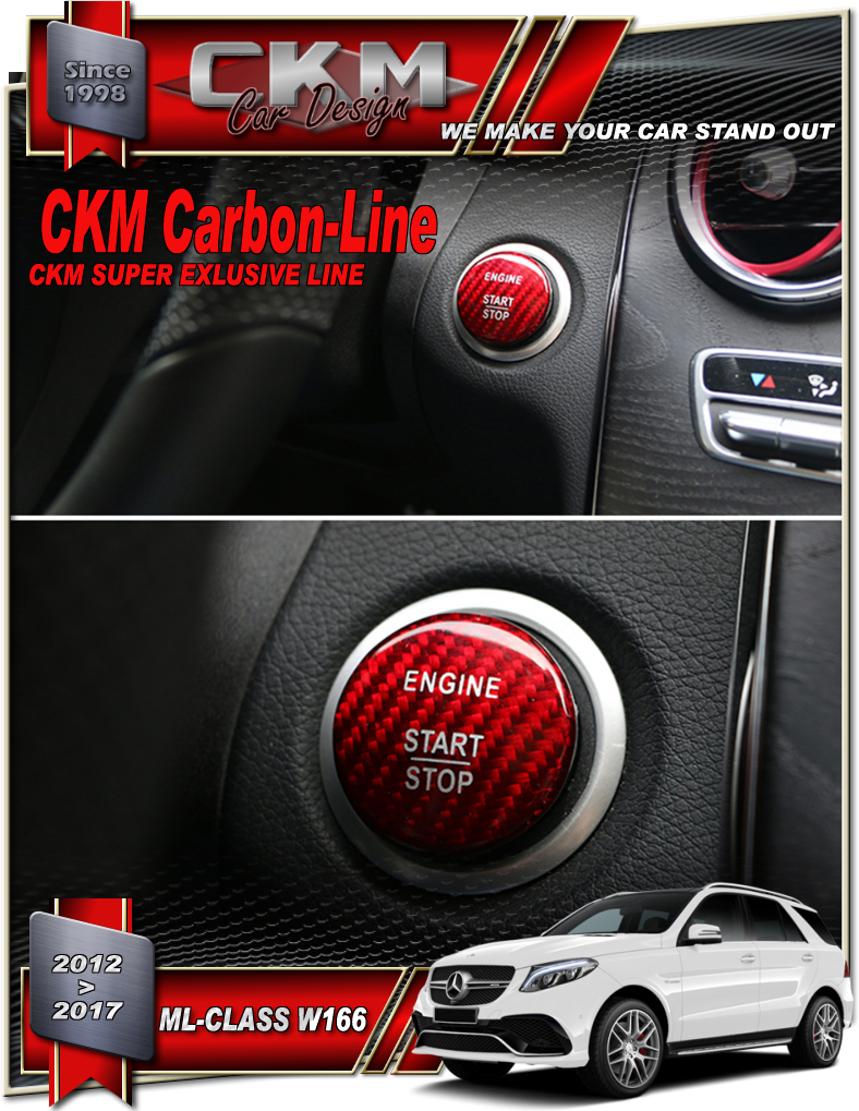 1. Carbon Red cover for start button keyless Go - 2