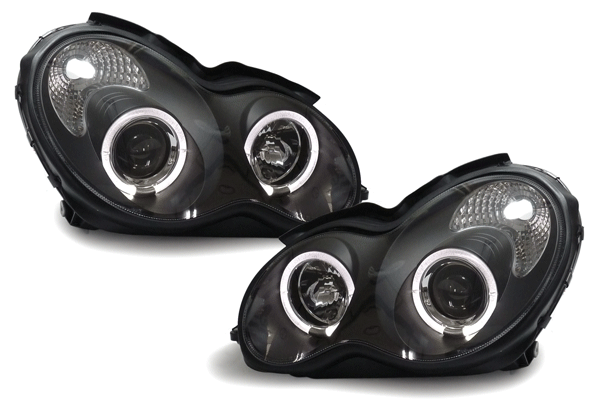 Clear frontlights projector 2pcs Angel Eyes Black CCFL - 3