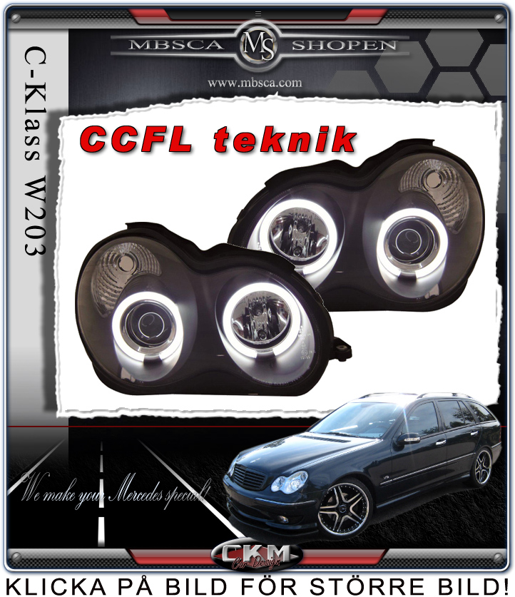 Clear frontlights projector 2pcs Angel Eyes Black CCFL