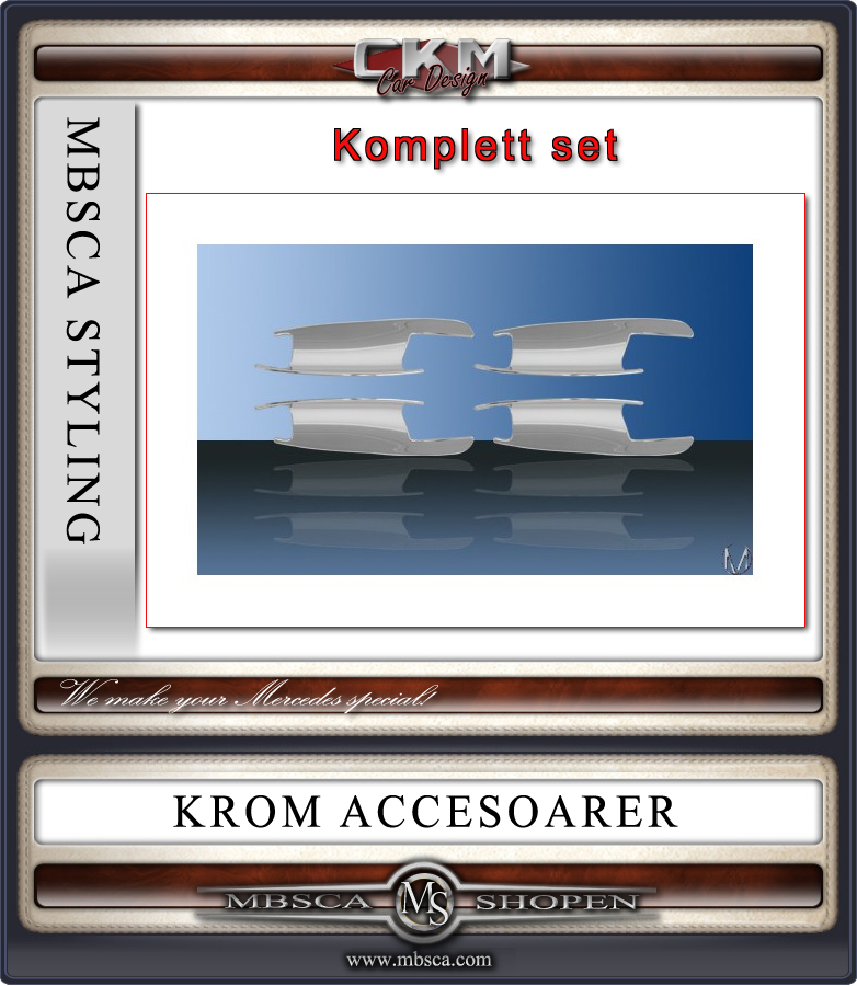 Chrome door handle shells 4 pcs - 2