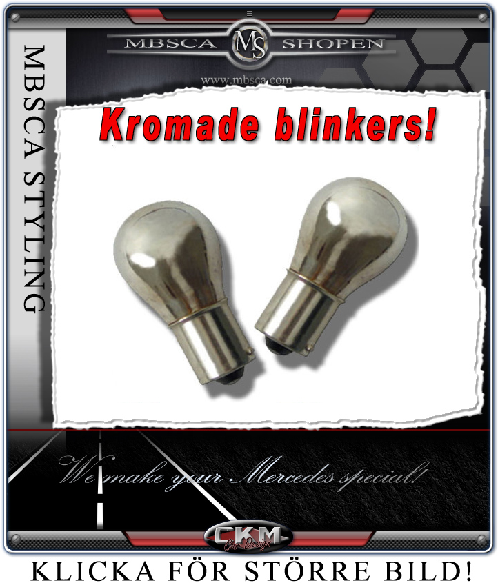 Crystal glas blinkers in chrome 2 pcs