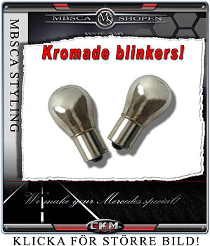 Crystal glas blinkers in chrome 2 pcs