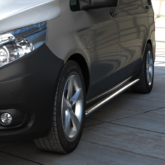  Side protection pipe 90 x 45 mm oval, wheelbase 3200 mm, Stainless Steel fits for Mercedes V-Class/Vito W447 Side protection pipe 90 x 45 mm oval, wheelbase 3200 mm, Stainless Steel