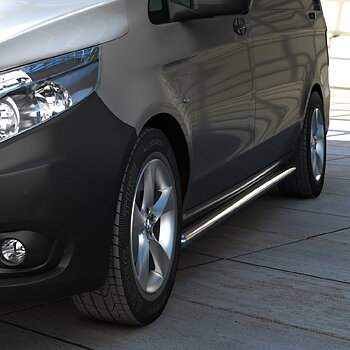  Side protection pipe 90 x 45 mm oval, wheelbase 3200 mm, Stainless Steel fits for Mercedes V-Class/Vito W447 Side protection pipe 90 x 45 mm oval, wheelbase 3200 mm, Stainless Steel