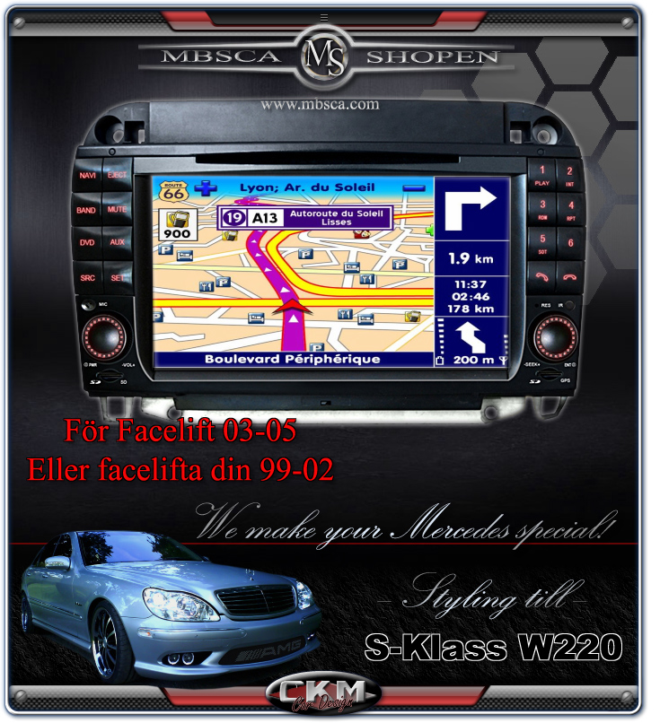 C3. Comand enhet i "MB LOOK" DVD GPS Bluetooth Touch Screen mm.. - 7