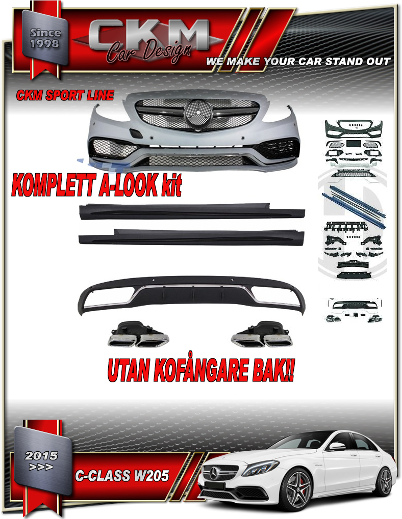 1. A-look C63s look kit komplett utan kofångare bak