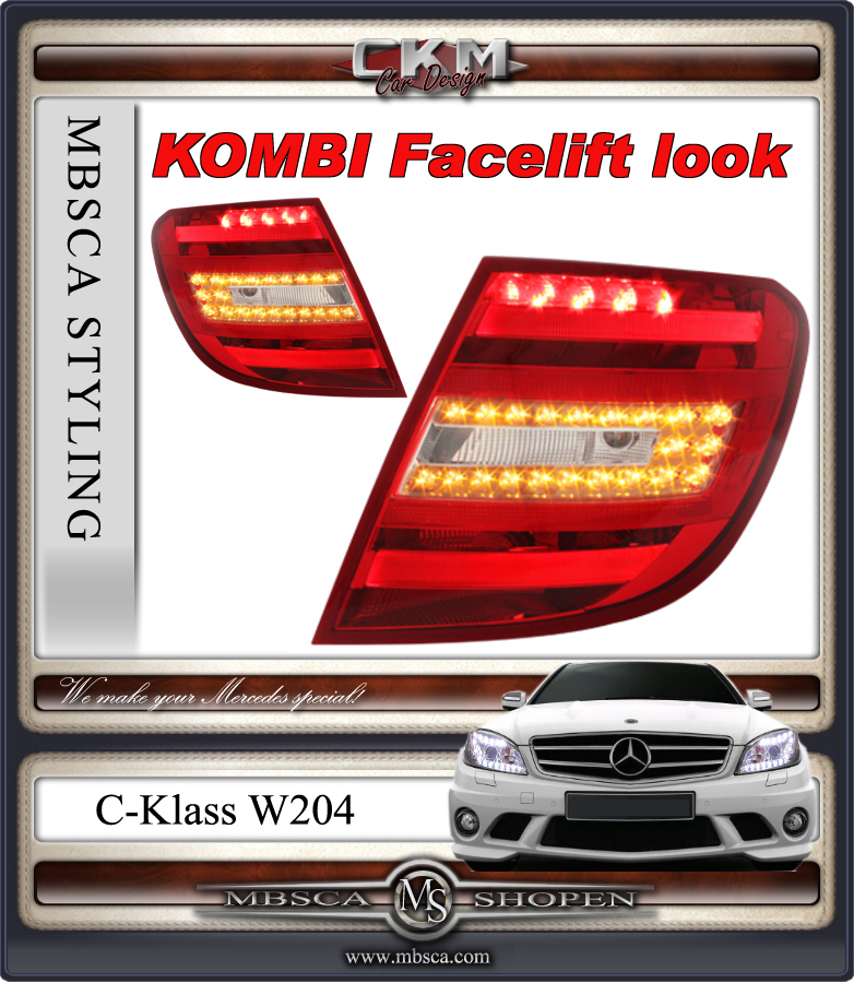 Klarglas baklysen KOMBI TOURING Facelift look 2st