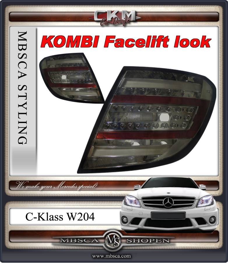 Klarglas baklysen KOMBI TOURING Facelift look 2st