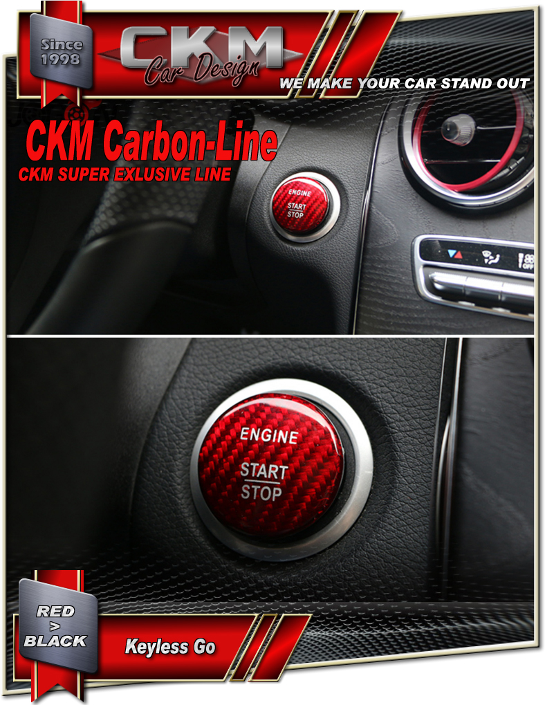 CKM Car Design - 1. Carbon Red/Black cover for start button keyless Go