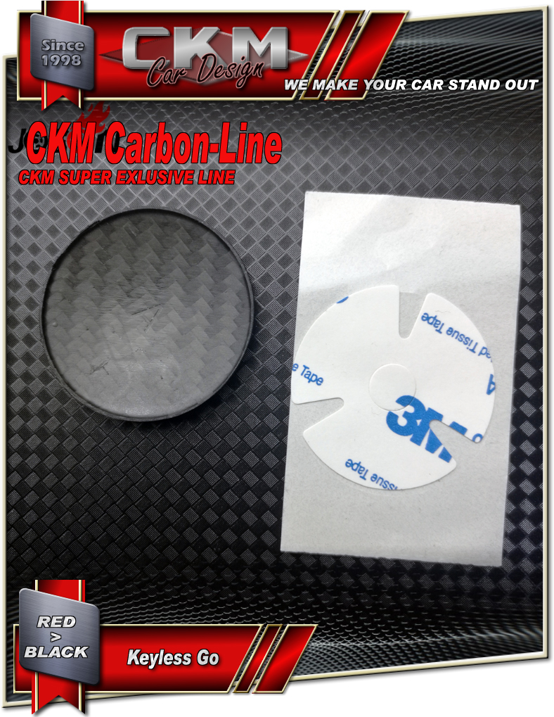 1. Carbon Red/Black cover for start button keyless Go - 6