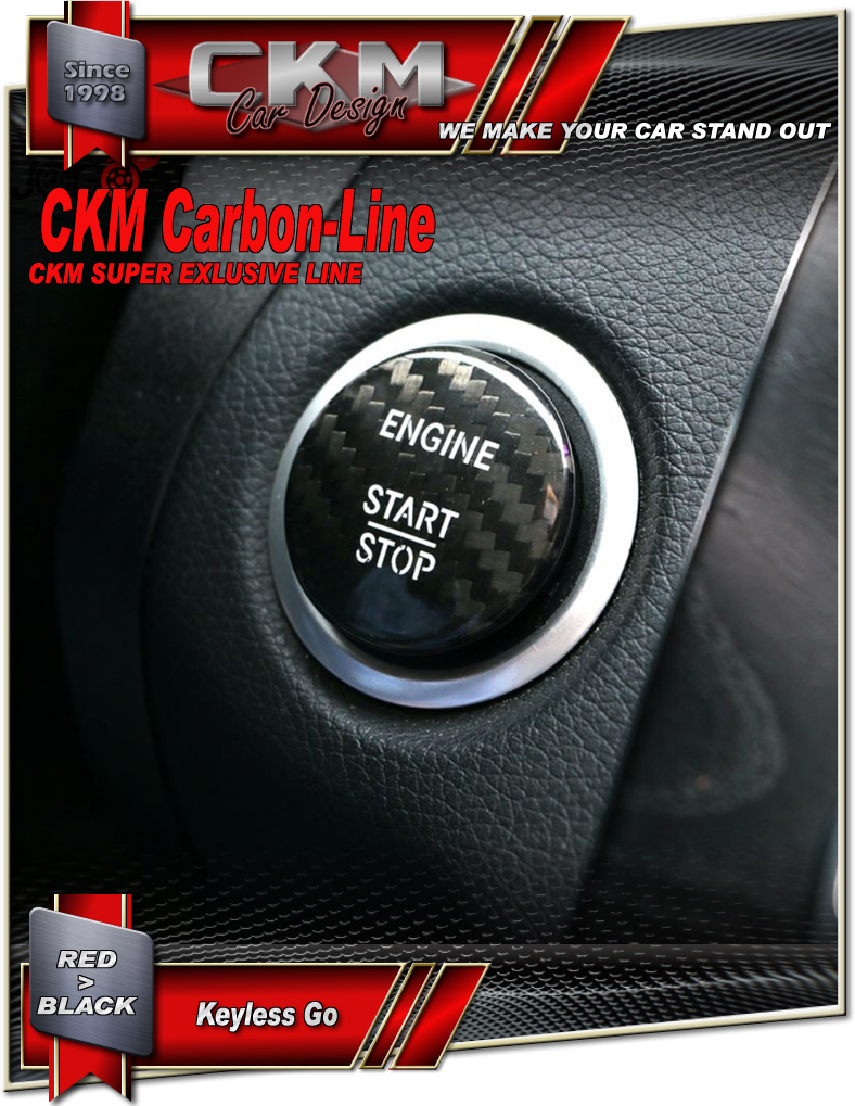 1. Carbon Red/Black cover for start button keyless Go - 3