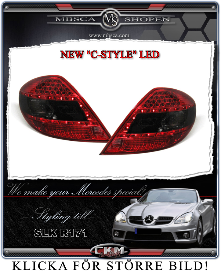Clear taillights LED 2 pcs "C-style" Red/Smoke set