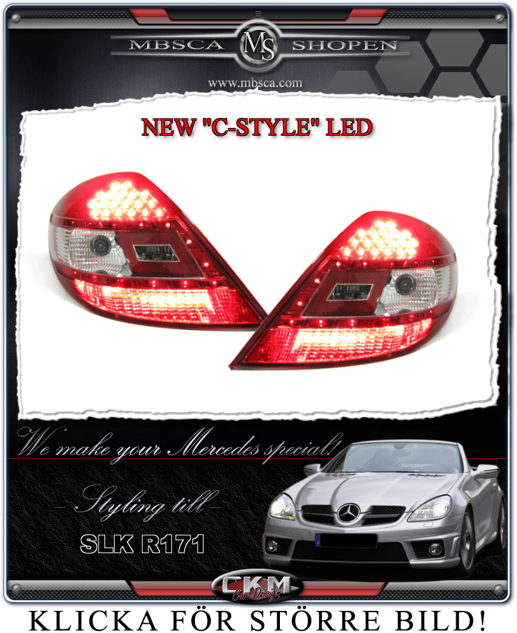 Clear taillights LED 2 pcs "C-style" Red/Smoke set - 3