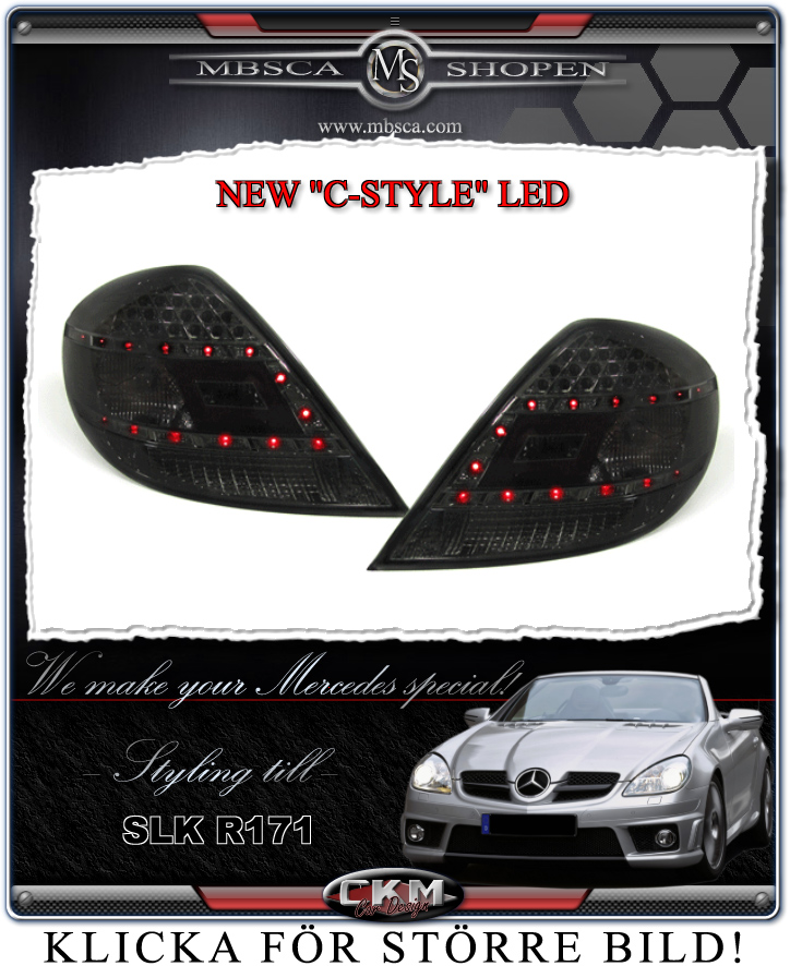 Clear taillights LED 2 pcs "C-style" Smoke set