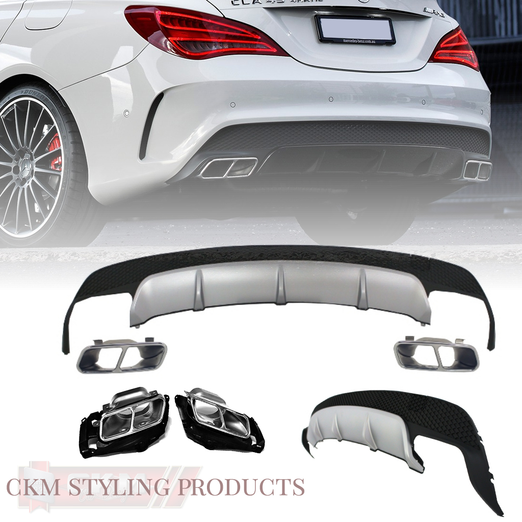 CKM Car Design - 1. CKM w117 sport diffuser + pipes in black/silver