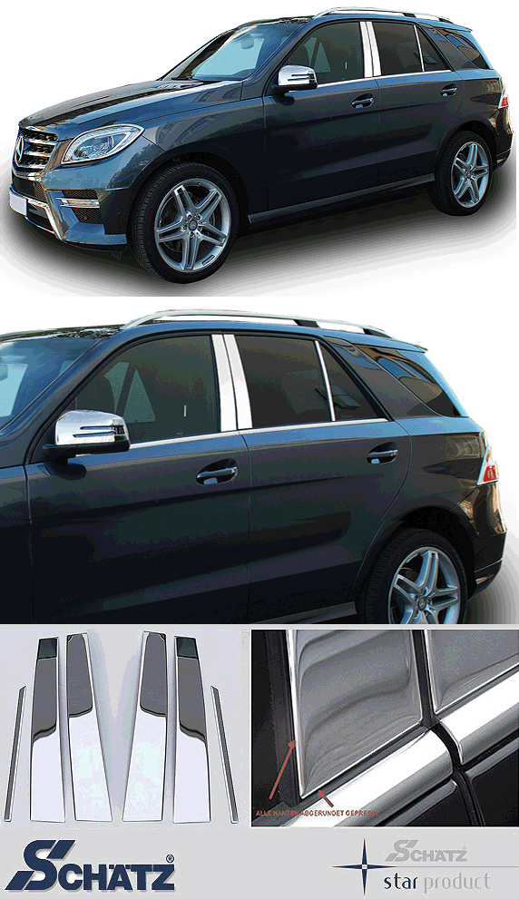 Chromed b-pillar lists 6pcs - 2