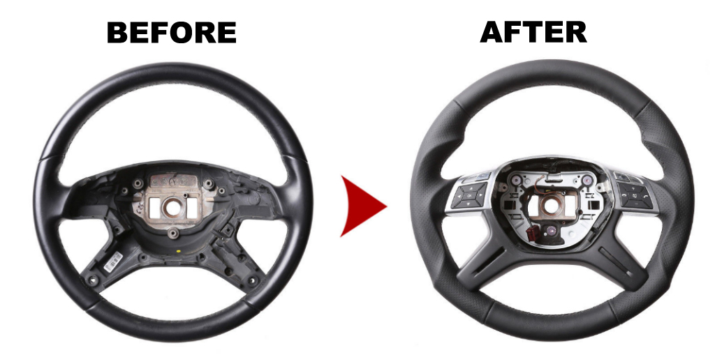 1. steering wheel sport mb original handmade 1pcs - 5