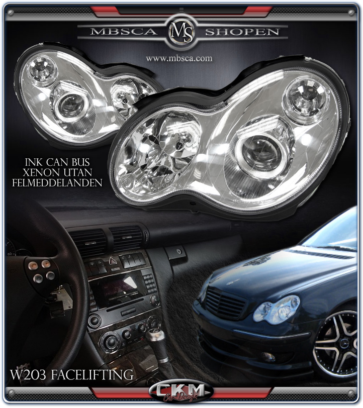 Clear frontlights "C55 look"  2pcs With CAN BUS Xenon kit - 2