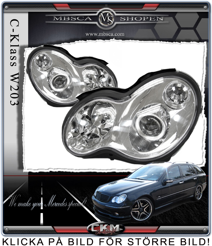 Clear frontlights "C55 look"  2pcs With CAN BUS Xenon kit