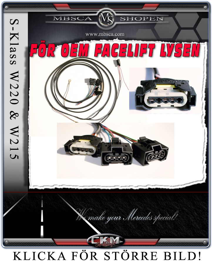 Klarglas facelift framlysen kabel kit för uppgradering!