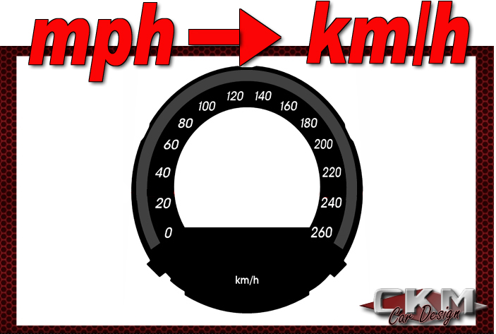 CKM Car Design - Cluster dials mph to km/h 260km/h Pre- FACELIFT