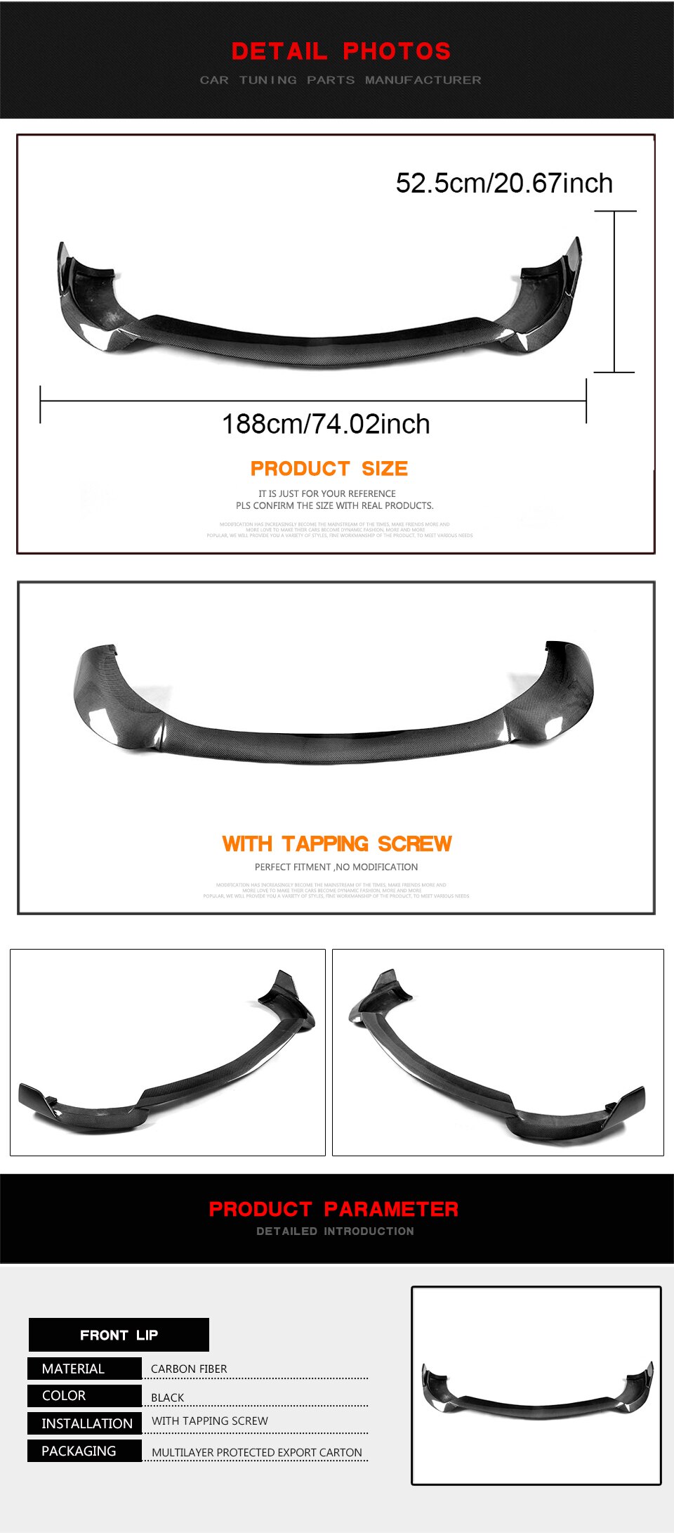 1. CKM Frontlip for AMG facelift CARBON 14-17 B look - 4