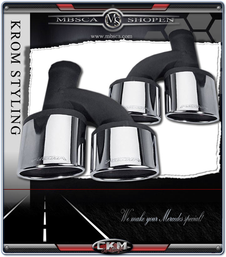 Chrome "AMG look" pipes Deluxe 2 pcs set - 2