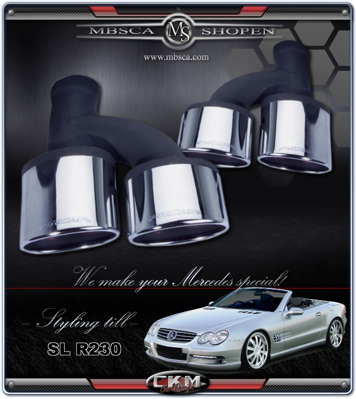 Chrome "AMG look" pipes Deluxe 2 pcs set - 4