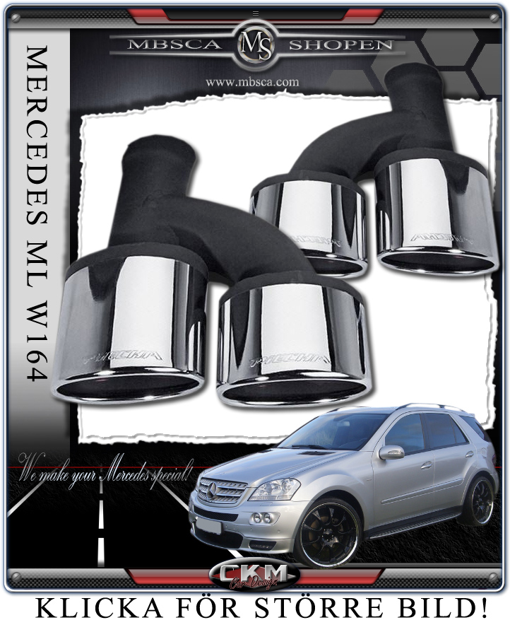 Chrome "AMG look" pipes Deluxe 2 pcs set