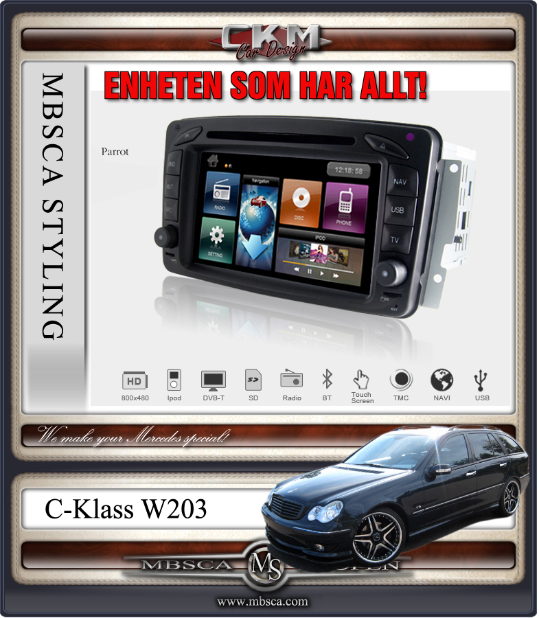 C4. Comand enhet i "MB LOOK" DVD GPS Bluetooth Touch Screen mm..