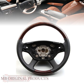 5. ckm Wood steering wheel Burl/Black leather