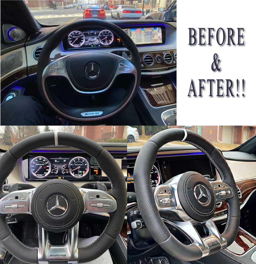 1. Steering AMG sport FACELIFT 2018 OEM BLACK Leather - 3