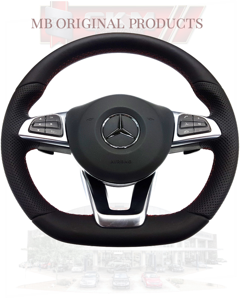 1. Steering Wheel sport FACELIFT 2016 OEM RED STITCH Leather