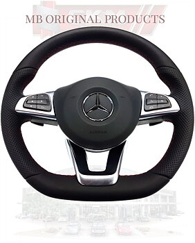 1. Steering Wheel sport FACELIFT 2016 OEM RED STITCH Leather