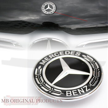 Replacement emblem for hoodstar. BLACK MB Orginal.