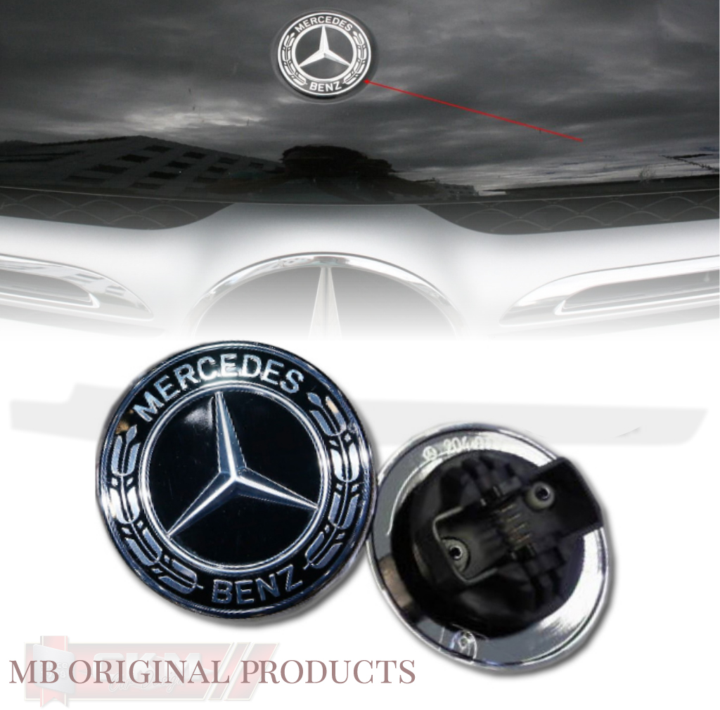 Replacement emblem for hoodstar. BLACK MB Orginal. - 2