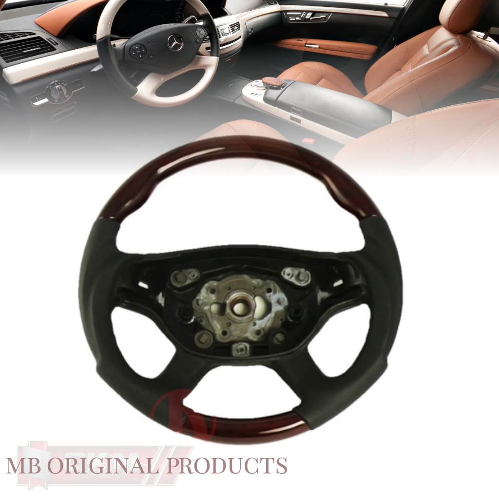 5. ckm Wood steering wheel Burl/Black leather