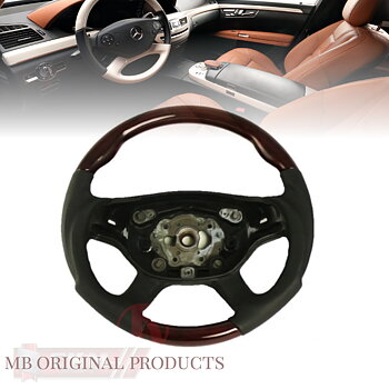 5. ckm Wood steering wheel Burl/Black leather