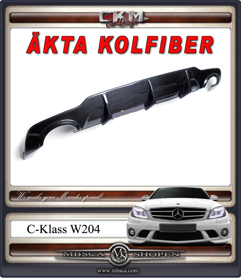 1. Kolfiber diff 1 pcs Sedan FACELIFT 2 pipes