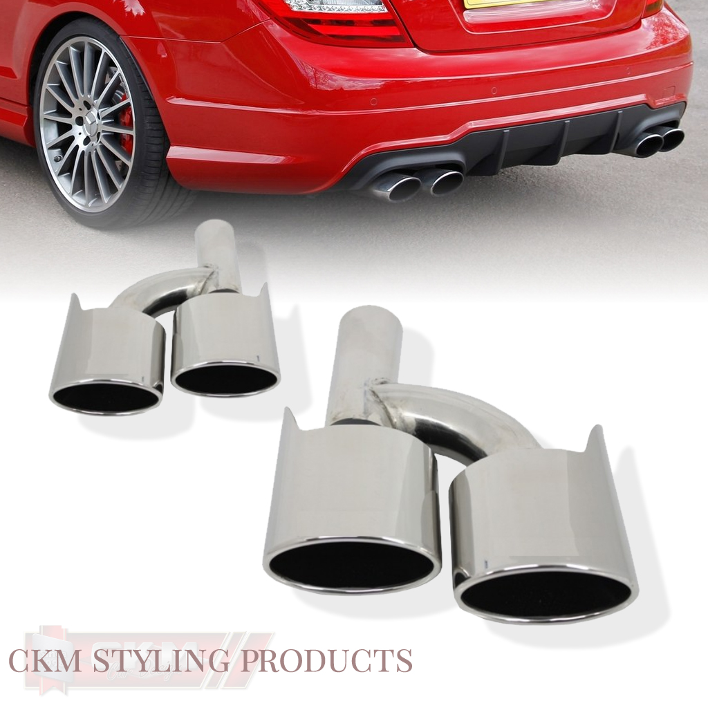 2. W204 Tailpipe in chrome 4 pipes V3